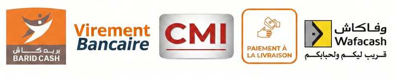Barid Cash · Virement Bancaire · CMI · Paiement à la livraison · Wafacash